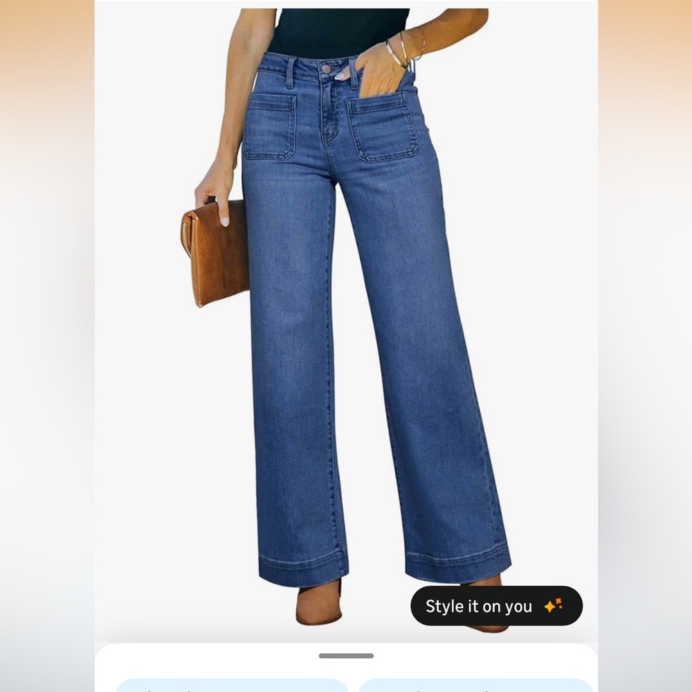 Women's Amazon Blue Jeans Wise Leg Front Pockets